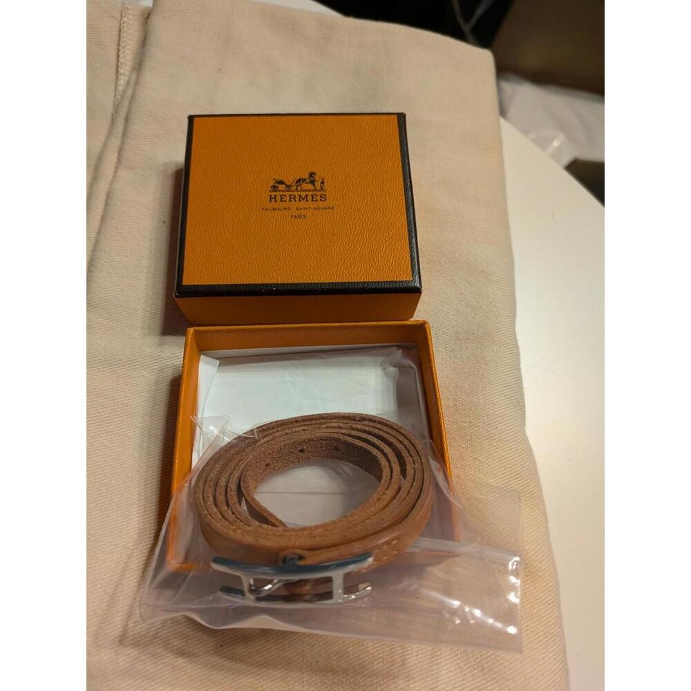 Hermes Brown Leather Hapi Quadruple Tour Wrap Bracelet 27" Behapi 4